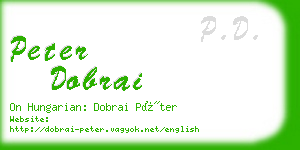 peter dobrai business card